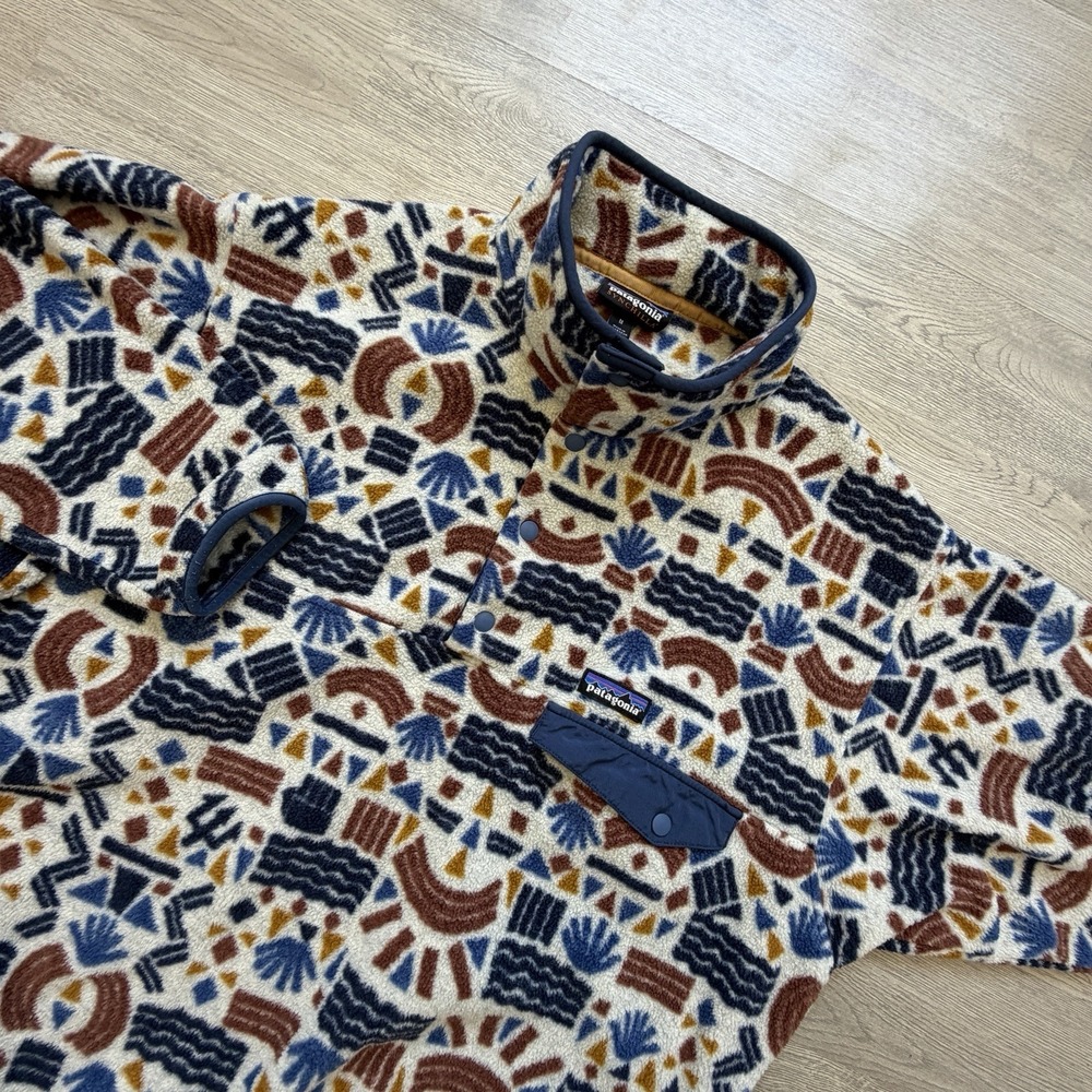Patagonia Aztec Synchilla Snap-T Fleece Pullover Mens M Protected Peaks Jacket
